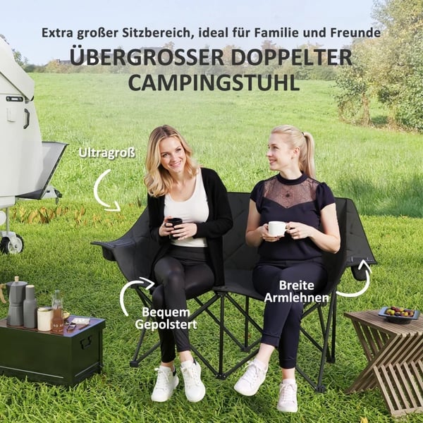 Foldestol, Vandafvisende Oxford-stof, Samlede dimensioner 145L x 60B x 92H cm, Foldede dimensioner 95L x 24B x 24H cm, Belastningskapacitet 250 kg