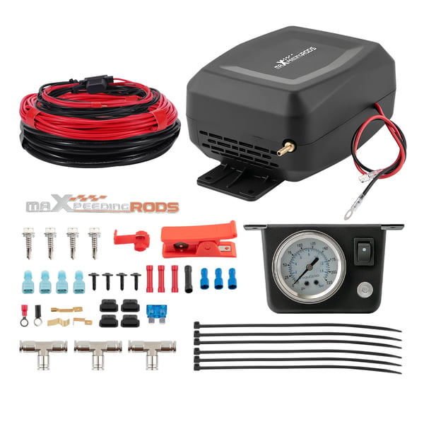 Luftstødcontroller Kit, 100 PSI Max, Universel Pasform, Gummimateriale, Dimensioner 32cm x 20cm x 20cm, ISO 9001 Certificeret