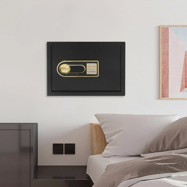 Säkerhetsbox, Brandsäker Design, Användarvänlig Kodhantering,svart