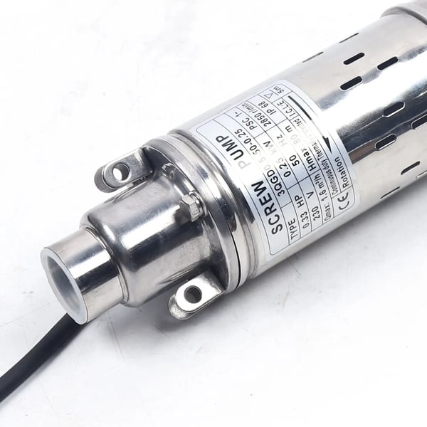 Dybbrøndspumpe, Rustfrit Stål Konstruktion, Maksimal Flow Rate 1600 L/h,Sølv, EU, 220V