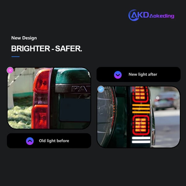 Baglygter, LED-design, Holdbar ydeevne,Røg