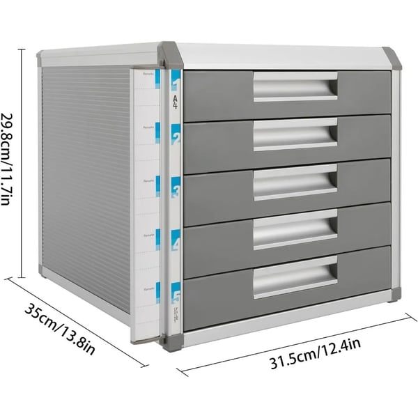 Skrivebordsorganisator, 5 Skuffer, Moderne Design,GRÅ