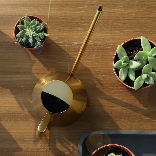 Vandkande, Rustfrit Stål, Langt Udstødningsdesign,Gul