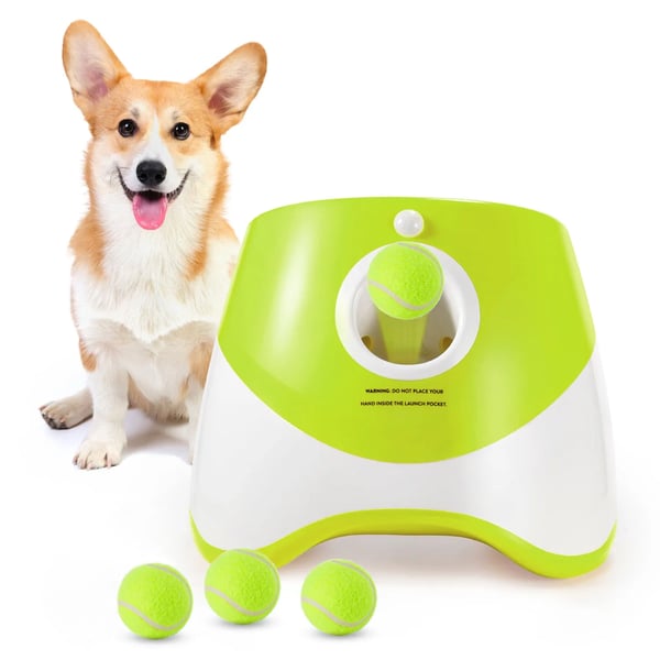 Automatisk Hundeboldkast, Justerbar Kastafstand, Kompakt Design,Legetøj