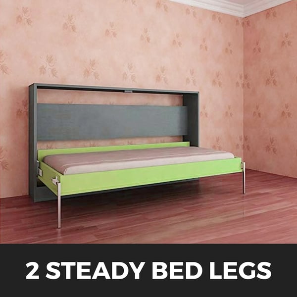 Væg seng mekanisme, jern + rustfrit stål, 9,3 x 7 x 1,3 tommer, tvilling eller queen størrelse kompatibilitet, vandret design, 5 robuste fjedre