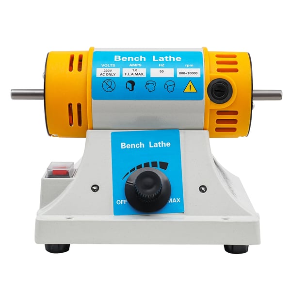 Bænkpolermaskine, højhastigheds 320W motor, justerbar 800-10000 RPM,Gul