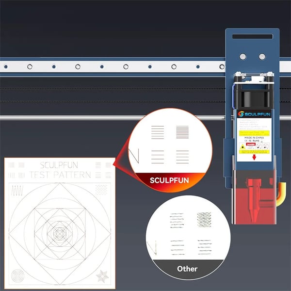 Lasergraver, 10W optisk effekt, automatisk luftassistance, udskifteligt linse-design,SCULPFUN S30 Pro 10W-a, EU-a