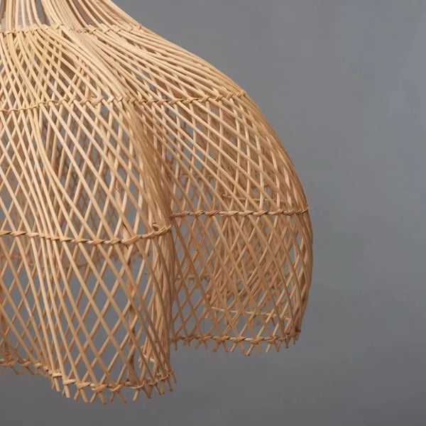 Kronleuchter, Håndvævet Rattan, LED Lyskilde,Ingen pære, Dia 60CM