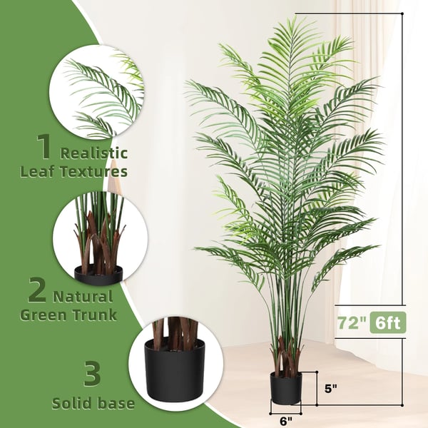 Konstgjord Palm, 180 cm Höjd, Ingen Underhåll Krävs,Olive