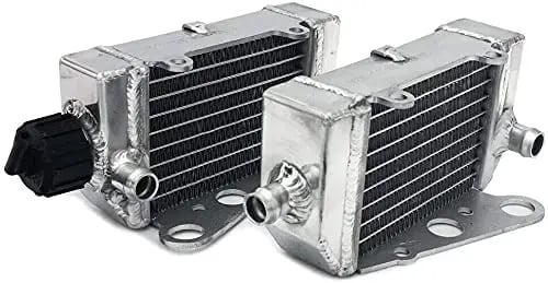 Aluminium Radiator, Øget Kølekapacitet, Skræddersyet Pasform til KTM 50 SX og Husqvarna TC50, Vakuum Svejset Kerne, TIG Svejsede Tanker
