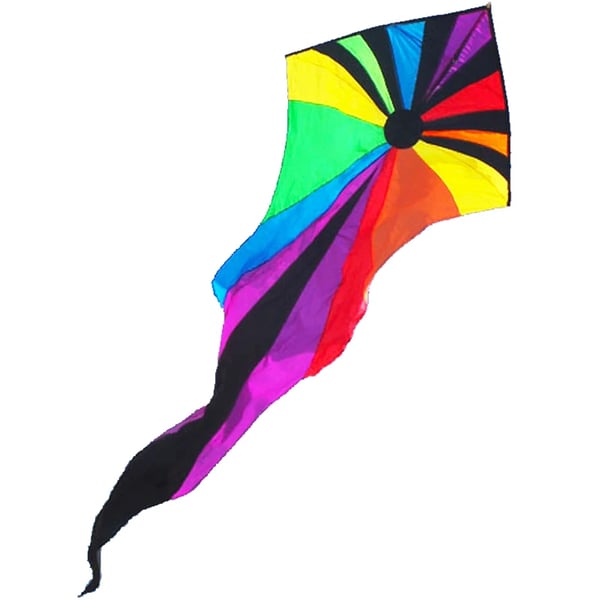 Regnbue Delta Drage, 7m Hale Længde, Fremstillet af Holdbart Polyester, Nem at Flyve