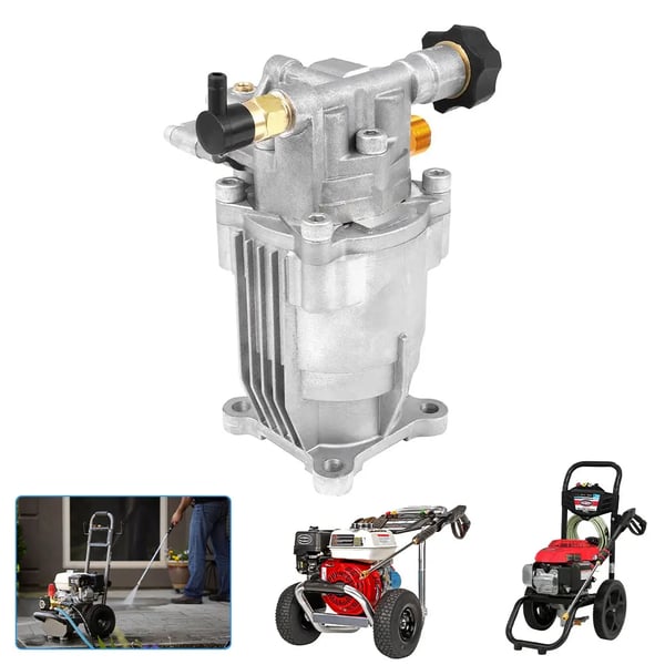 Erstatningspumpe, 3200 psi Maksimalt Tryk, 2.4 GPM Flow Rate, Kompatibel med 3/4 tomme Aksel, Anodiseret Aluminium Krumtapsgehus