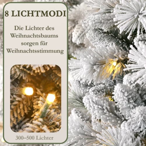 Konstgjord prydnadsgran, realistisk snöeffekt, 320 LED-lampor, 1.8M