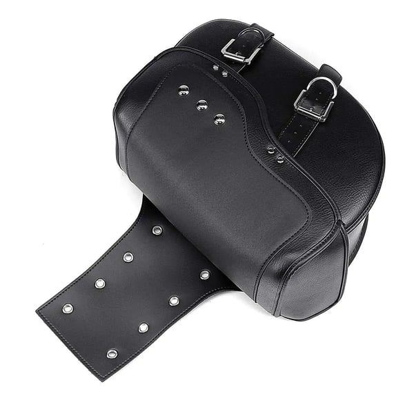 Motorcykelsaddeltaske, PU-læder, 40 x 16 x 30 cm, Venstre/Højre placering, Universel pasform, 3 kg