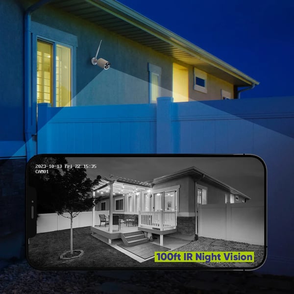 Sikkerhedskamera, 5MP opløsning, natvision op til 30 meter,2 Pcs Kamera