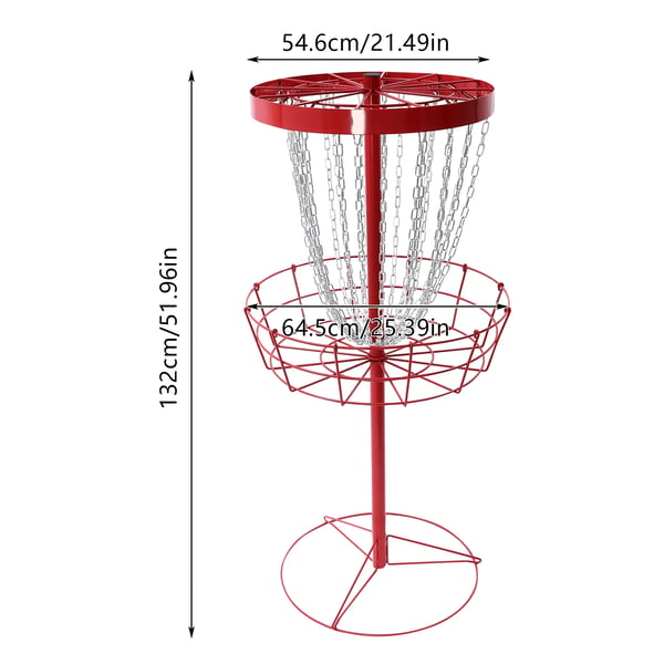 Disc Golf Kurv, Fritstående Design, Holdbar Konstruktion,Rød