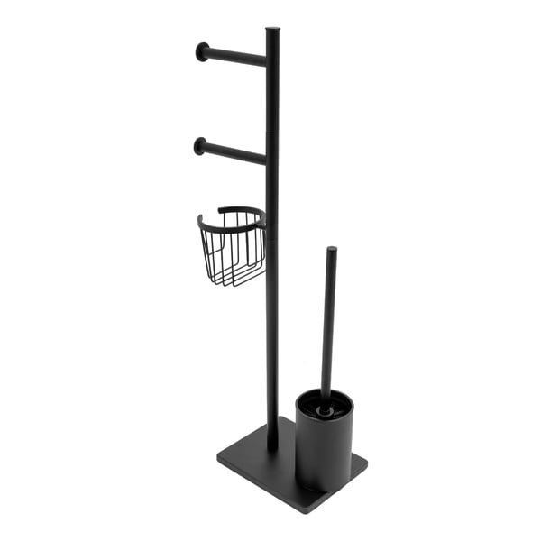 Papirhåndklædeholder, Rustfrit stål, 12,5 x 7 x 5 tommer, Egnet til standardruller, Mat sort finish, Skridsikker bund
