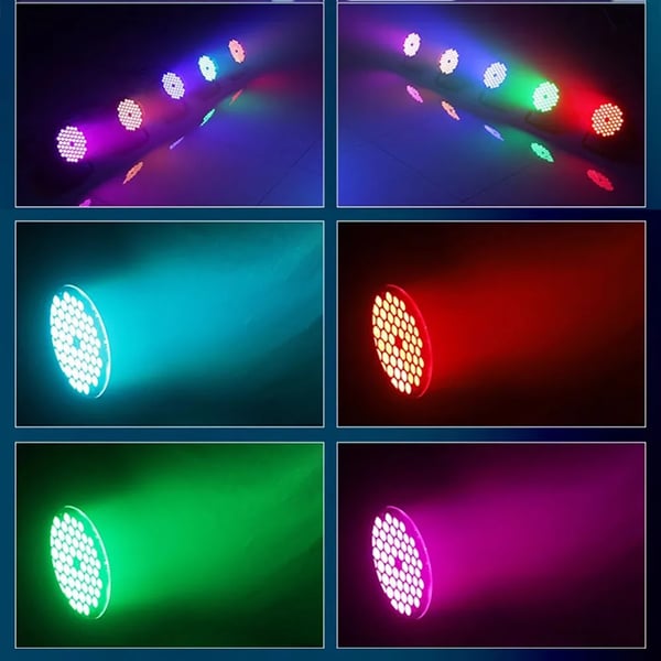 LED Scene Lygter, RGB Farveblanding, DMX512 Kontrol,60 LED 2STK, EU-stik