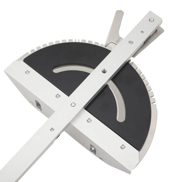 Miter Gauge, Aluminiumlegering, 3/8" x 3/4" Kompatibilitet, Justerbare Vinkelstop, Låselig Drejeområde, Højpræcisionsdesign