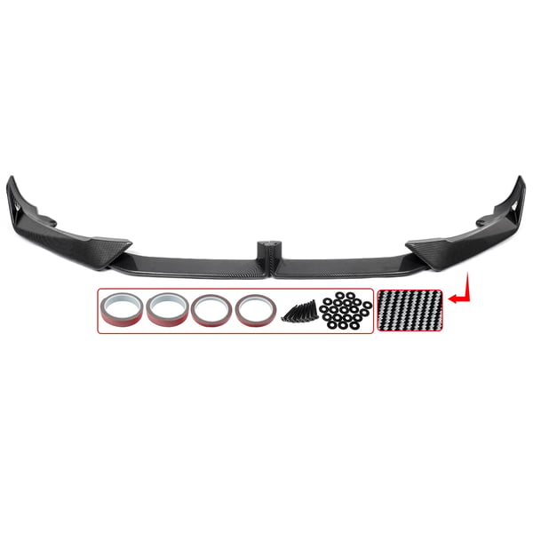 Front Nedre Bumper Spoiler, Kørekompatibilitet, Holdbart ABS Plastmateriale,Kulfiberlook