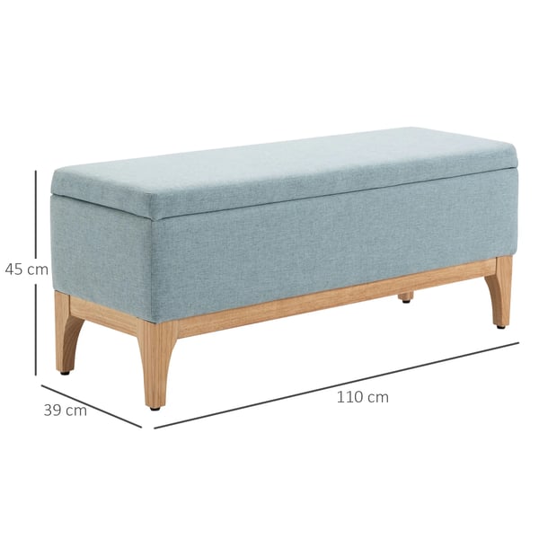 Opbevaringskiste, Polstret Linned, 72 Liter Kapacitet, 32" L x 16" B x 16" H, Alsidig til Diverse, Vægtkapacitet 150 lbs