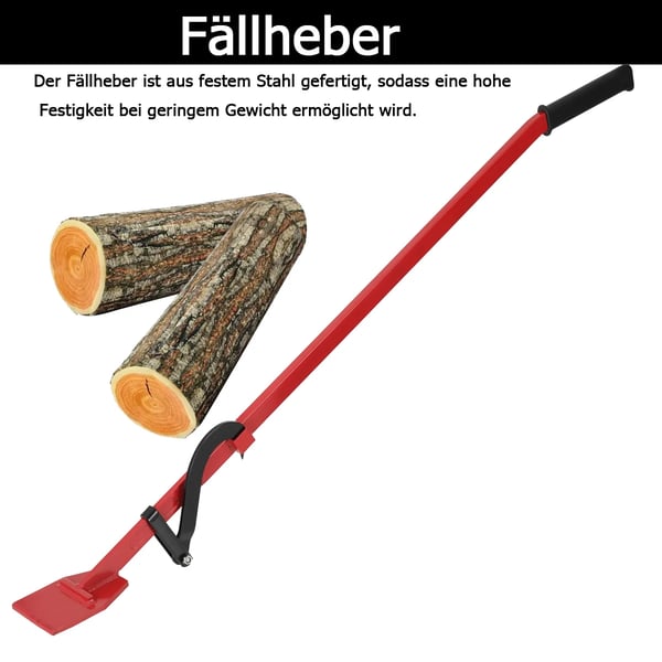 Fældeløfter, Højstyrkestål materiale, Total længde 130 cm, Bredde 5 cm, Håndtag længde 19 cm, Maksimal belastning 450 kg