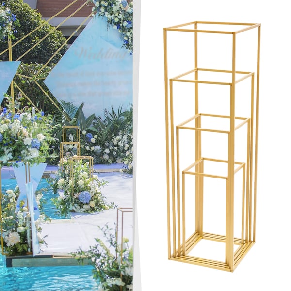 Blomsterstandssæt, Holdbar Metal Konstruktion, Elegant Guld Finish,40 60 80 100cm, Guld
