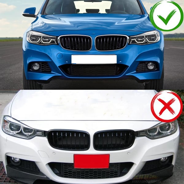 Front Bumper Nyrerist, Glans Sort, Til BMW F34, Direkte Erstatning,venstre og højre