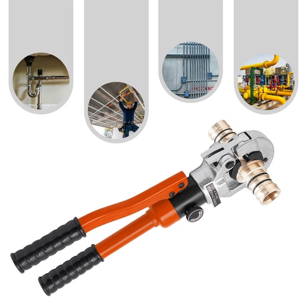 Hydraulisk Kobberrør Crimp Værktøj, 360° Drejelig Hoved, Ergonomisk Greb,V Sæt