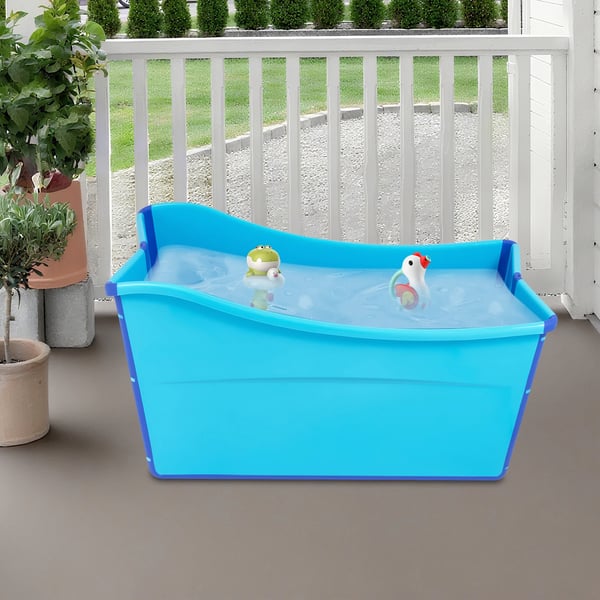 Badekar, Materiale: PP + TPE, Udfoldet Størrelse: 87*46*56,5 cm, Øverste Længde: 100 cm, Afløbsrør Længde: 1 m, Nettovægt: 7,5 kg