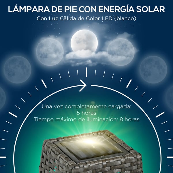 Solarlampe til haven, energieffektiv, nem montering, stilfuldt design,Grå
