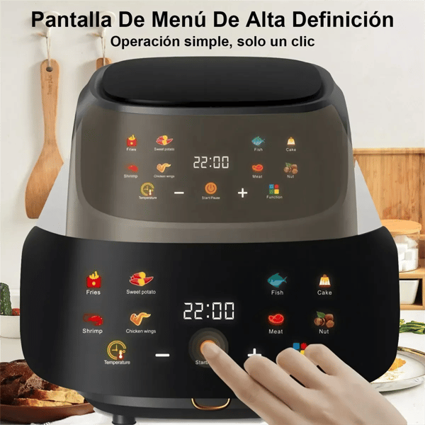 Air Fryer, 1400W Effekt, 8L Kapacitet,EU, Sort
