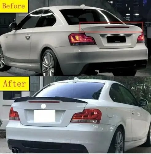 Bagspoilerlip, ABS-plast, kompatibel med kompakt luksus coupe,Kulfiberlook