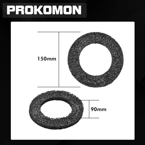 Hjulnavsbørste, 150 mm Diameter, Kompatibel med Trådløs Boremaskine, Kompatibel med Luftboremaskine, Maksimum 1500 RPM, Rengør på Under 30 Sekunder