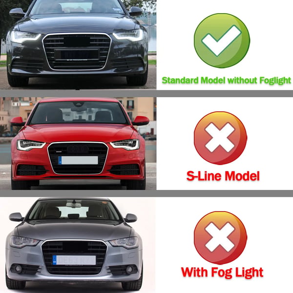 Sumuvalon ritilä, hunajakennomuotoilu, sopii Audi A6 C7 2012-2015,pari
