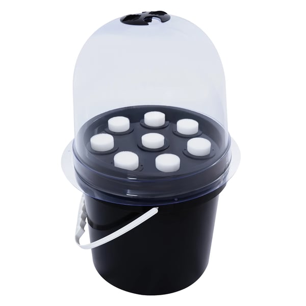 Hydroponisk hink, Hållbart material, Kompakt design,svart