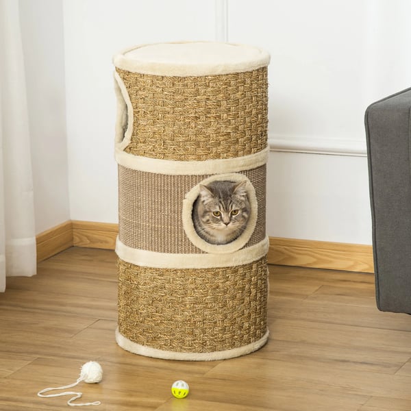 Katträd, Trästruktur, 3 Våningar, 25,6\" x 19,7\" x 40,6\", Stöder upp till 15 lbs., Idealisk för katter