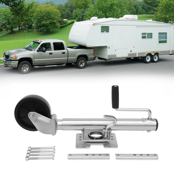 Trailer Jack, 1200 lbs Kapacitet, Drejbar Design,Sølv