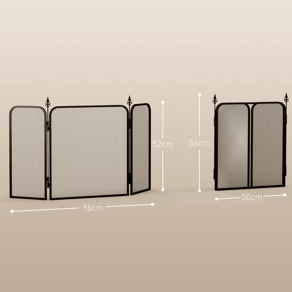 Metallinen takka, 3 paneelia, 96 x 1,3 x 56 cm