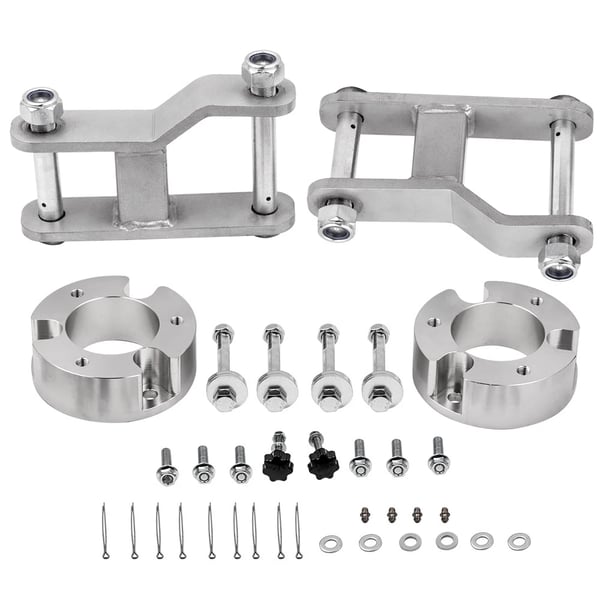 Lift Kit, T6 Billet Aluminium, 2,5 tommer Front, 2 tommer Bag, 35 cm Længde, Kompatibel med Nissan Navara D40