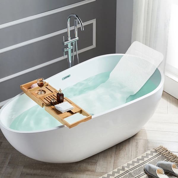 Badekar Mat, Ergonomisk Pude, Skridsikker Design,HVID