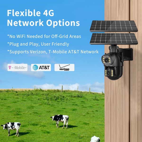 Ulkoinen kamera, 8MP, 4G-yhteys, EU-pistoke, 8MP 64g kortti