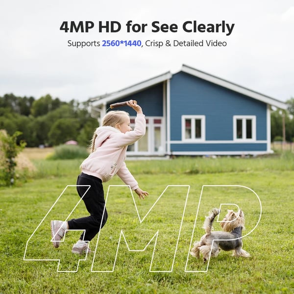 Sikkerhedskamera, 4MP opløsning, natvision, trådløs design