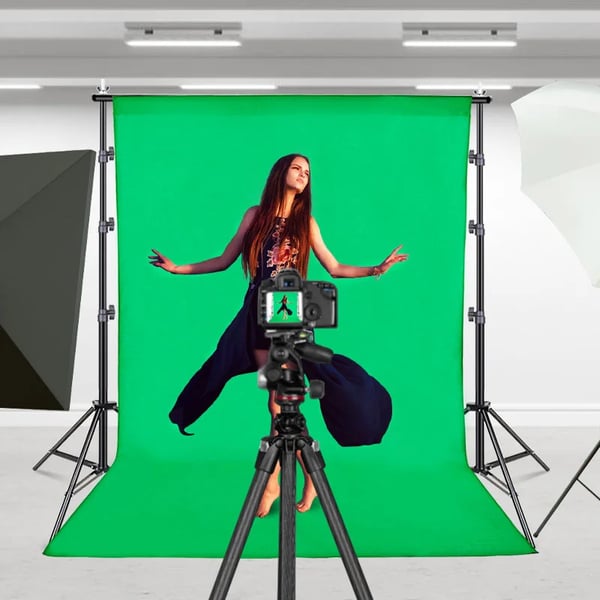 Grøn skærm baggrund, muslin stof, Youtube foto studie, 3000x3000Grøn