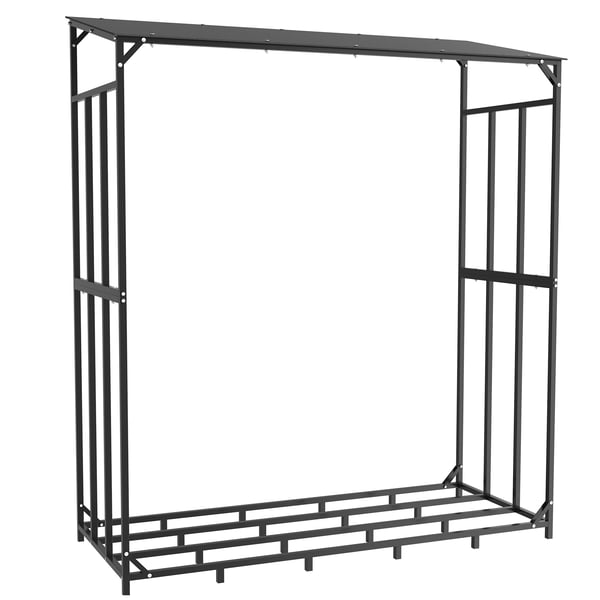 Udendørs Brændeholder, Stor Kapacitet 300 kg, Holdbar Metal Konstruktion,sort