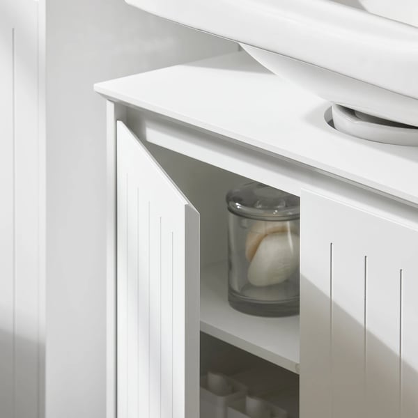 Badeværelsesskab, Pladsbesparende Design, Fugtbestandig,HVID