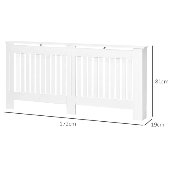 Radiator Dække, MDF Materiale, Dimensioner 172 cm x 19 cm x 81 cm, Lamel Design, Børnesikkerhedsfunktioner, Hyldefunktionalitet