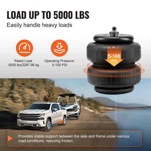 Airbag-fjederkit, kompatibelt med 2007-2018 GMC Sierra og Chevrolet Silverado, 5000 lbs belastningskapacitet,5000Pund