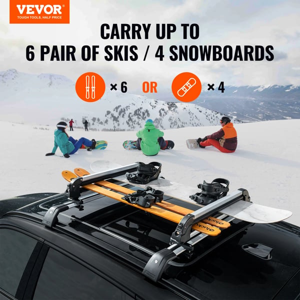 Ski Rack, Holder 6 Par Ski, Nem Installation,6x4