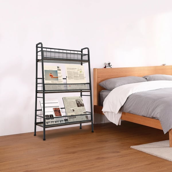 Registreringsförvaringsställ, Tre-nivådesign, Modern stil,svart